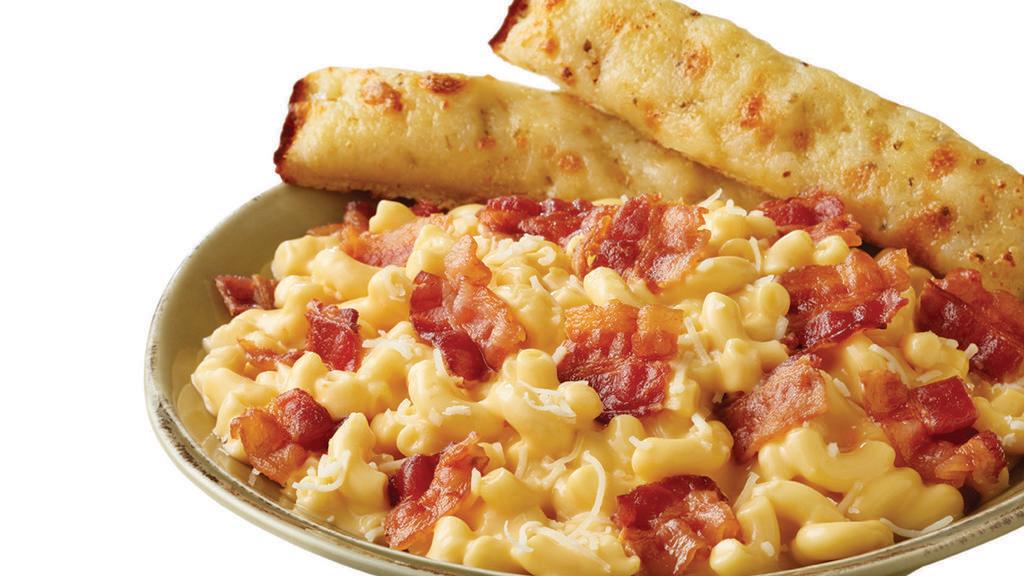 Bacon Mac & Cheese Cals · Our mac and cheese topped with bacon. 1130 cal.
