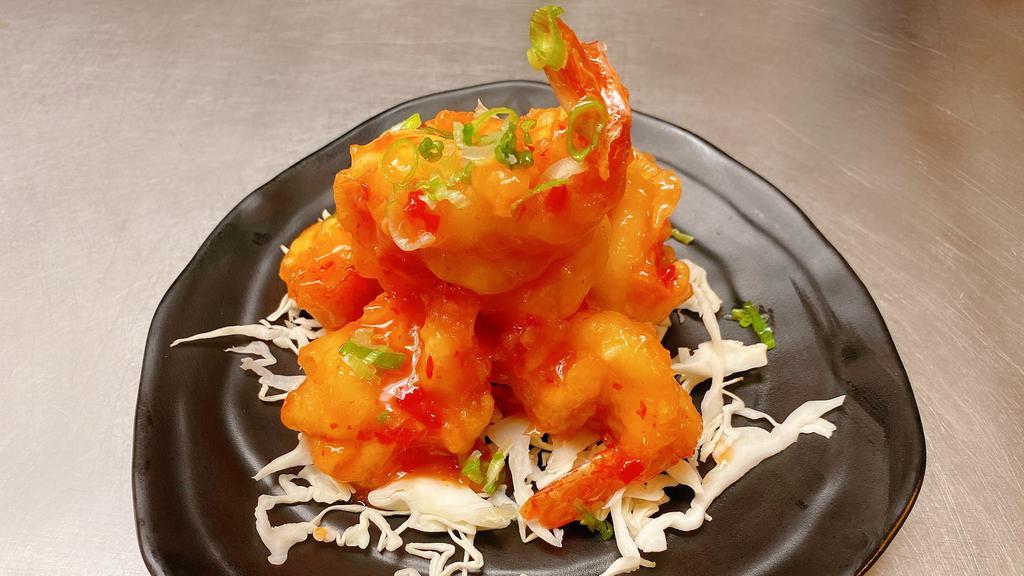 Bang Bang Shrimp · Crispy tempura fried shrimp tossed in sweet chili sauce.
