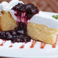 Ricotta Cheesecake · Lemon riccota and biscotti crust.