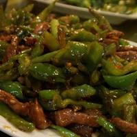 Beef With Long Horn Pepper · Hot and spicy.