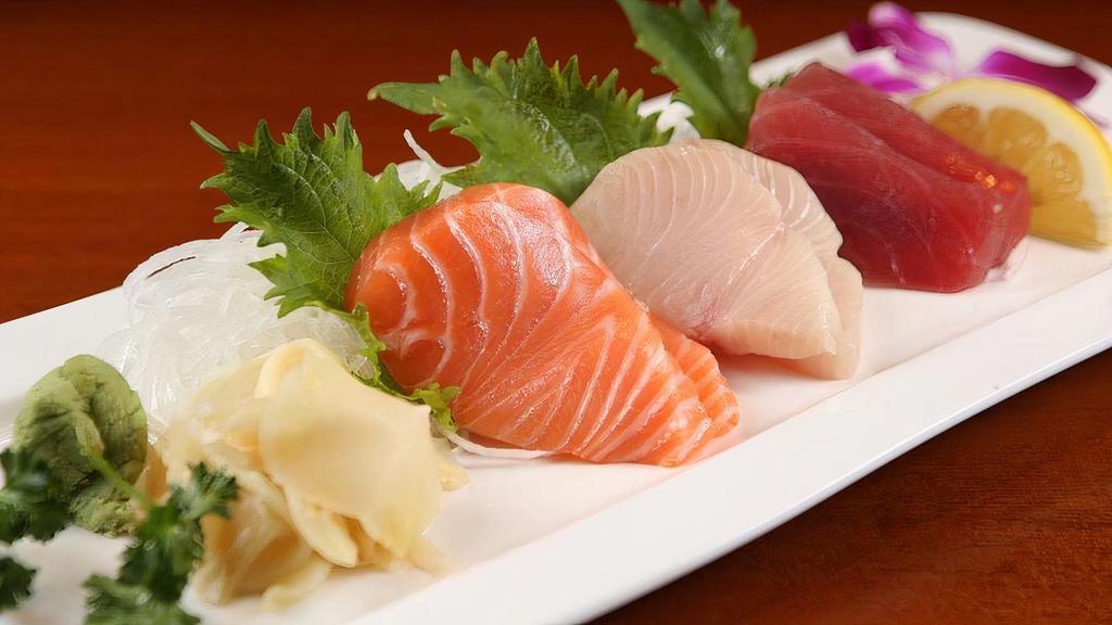Sashimi Appetizer · Tuna, salmon and yellowtail
