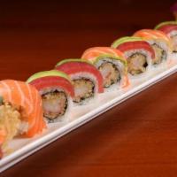 Luxury Roll · Tuna, salmon and avocado on top of shrimp tempura roll