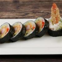 Crazy Roll · Shrimp tempura ,avocado, cucumber, flying-fish roe and spicy mayo