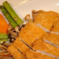Chicken Katsu With Rice · Dipped in a light bread crumb batter, then deep fried to perfection.