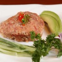 Spicy Tuna Salad · Spicy tuna, flying-fish roe and tempura flakes with spicy mayo