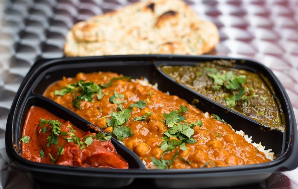 Channa Masala · Chickpeas with a blend of spices, onions, chillies and tomatoes.