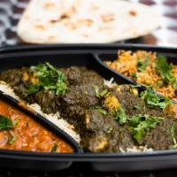 Saag Paneer · Spinach and cheese.
