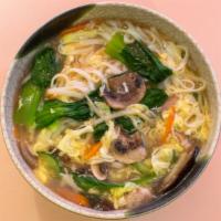 House Special Noodle Soup · chicken shrimp pork with mixed veggies in a healthy  bone broth and soft white noodles homes...
