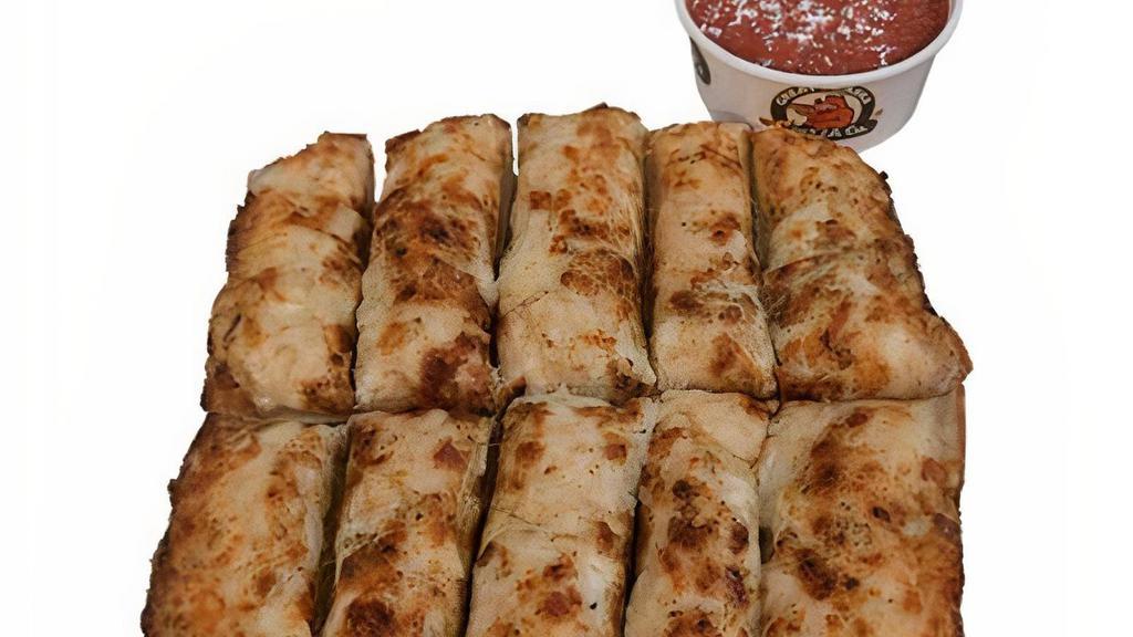 Italian Bread · 10 - piece Italian Bread cover with Mozzarella Cheese topped with Garlic Butter and Parmesan Cheese