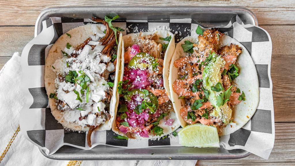 Street Taco (3 Pieces) · Served with your choice of meat and fresh, daily house made toppings.