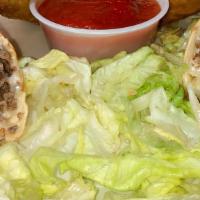 Cheese Steak Egg Rolls · Homemade eggrolls loaded with steak, fried onions and American cheese