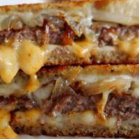 Patty Melt · Smashed 1/2 lb. beef burger, swiss cheese, grilled onions, and kick n' bayou sauce.
