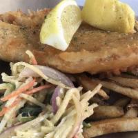 Tavern Fish-N-Chips · Hand Cut fries, creole tartar sauce, chel's slow.