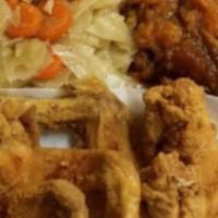 Sm Fried Chicken Wing Platter · 4 Fried Wings, 2 side orders of your choice