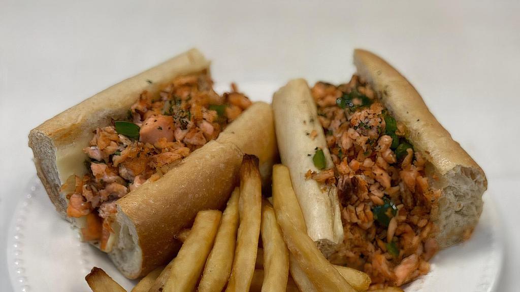 Salmon Cheese Steak · fried onions and green peppers