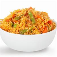 Vegetable Biryani · A vegetable medley sautéed with spices cooked with long grain basmati rice and topped with c...