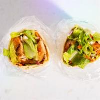 Buffalo Chicken Wrap · Buffalo Chicken, Romaine Lettuce, Shredded Carrot, Red Onions, Blue Cheese Dressing, Flour W...