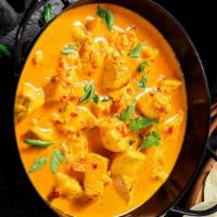 Chicken Tikka Masala · Chicken breast grilled in a tandoor and cooked in a spicy tomato sauce.