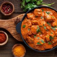 Butter Chicken · Chicken cooked in a creamy gravy with butter.