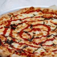 Upside Down Pizza · mozzarella on the bottom,tomato sauce on the top,fresh basil