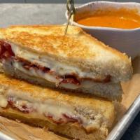 Grilled Cheese & Bacon · With Tomato Basil Soup . horseradish cheddar, american,provolone, bacon, sourdough