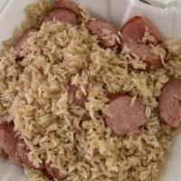 Cajun Fried Rice · Cajun seasoning& sausages
For the sausages, There is NO meat Option, It's Pork, Beef and Tur...