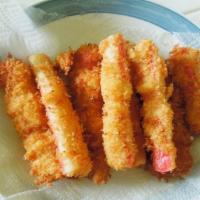 Fried Crab Meat Stick (4)蟹条 · Collocation Tarter Sauce ，perfect