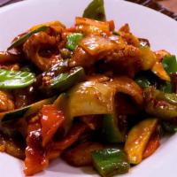 Beef With Garlic Sauce鱼香牛 · Hot and spicy.