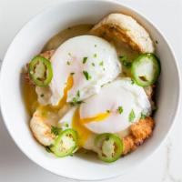 The Southern · Fried chicken breast smothered in chicken gravy over buttermilk biscuit with two
poached egg...