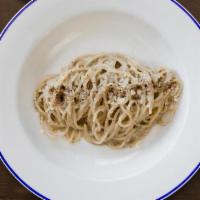 Cacio E Pepe* · Roman Classic! Spaghetti with black pepper, pecorino, & parmesan reggiano