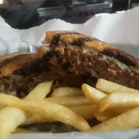 Patty Melt · Hamburger, grilled onions & swiss cheese on lightly grilled marbled rye.