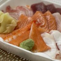 Chirashi · Assorted fresh seafood over a bed of sushi rice.