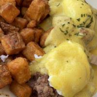Hash Benedict · Served with hash browns or home fries.