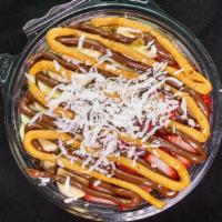 Frutella Bowl (Small) · Base: organic acai, banana toppings: granola, banana, strawberries, Nutella, peanut butter, ...