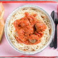 Spaghetti With Meatballs · Spaghetti in our homemade red sauce with meatballs.