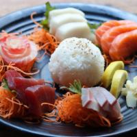W261. Sashimi Platter · 15 pieces of chef's selected fresh sashimi of the day. Served with choice of side.