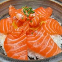 Sake Don · Salmon sashimi, salmon block.