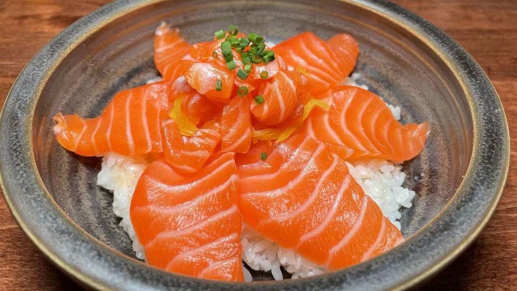 Sake Don · Salmon sashimi, salmon block.