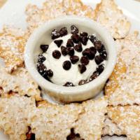 Chips & Dips · cannoli chips, creamy ricotta, chocolate chips