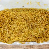 Chicken Biryani · Basmati rice cooked with chunks of chicken, nuts, and spices.