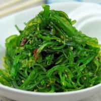 Seaweed Salad · Seasoned seaweed on bed of mixed green salad