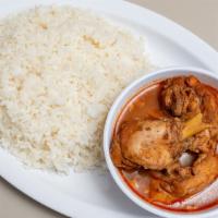 Pollo Guisado / Chicken Stew · White Rice and Beans or Spanish Rice