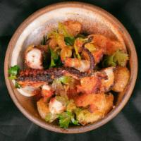 Pulpo A La Plancha · Grilled octopus, confit potato, pimiento aioli.
