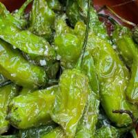 Pimientos · Vegetarian. Shishito peppers, olive oil, sazon and lime.