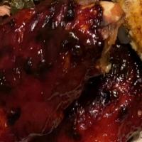 Bbq Turkey Wing Platter · Includes 2 sides of choice and BBQ sauce