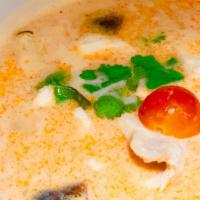 Tom Kha Soup · This delicious soup, like tom yum, is made with the same ingredients but lightly sweetened u...