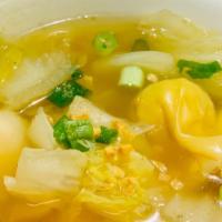 Wonton Soup · Pork and chicken. Simple yet appetizing, our wontons are made with ground pork and chicken t...