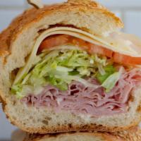 Lg Maple Honey Ham · Thinly Sliced Boar's Head Ham, Provolone Cheese Sandwich comes with lettuce, tomato, onion, ...