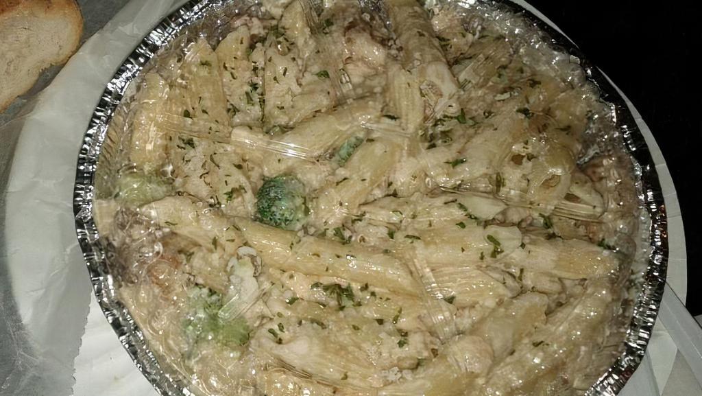 Pasta With Alfredo Sauce · Served with choice of pasta.