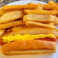 1 Hot Dog & Fries · One Grilled Hot Dog topped to your specifications served with French Fries,